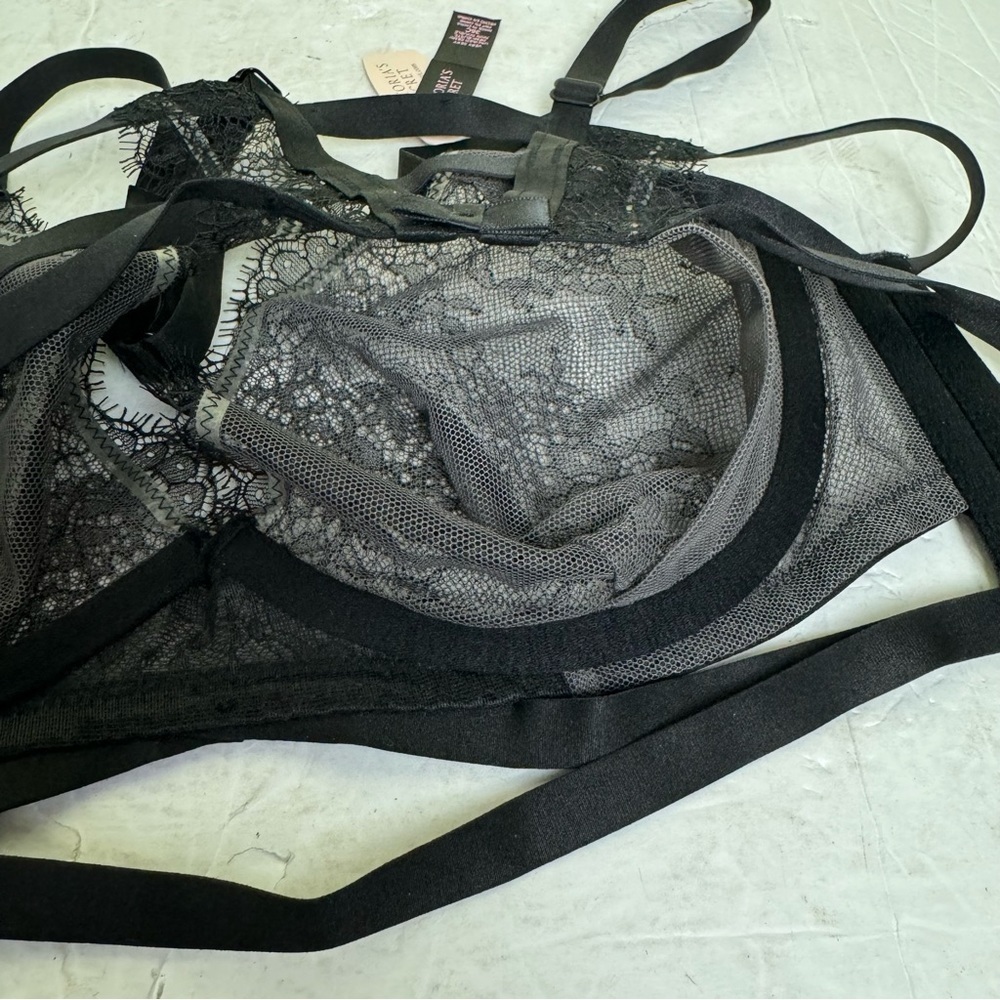 Victorias Secret NEW Lace Sheer Sexy Demi Balconette Bra Strappy Zip Underwire - Picture 9 of 16